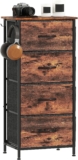 HOMCOM Chest of Drawers for Bedroom, 4 Fabric Drawers, Rustic Brown