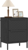 HOMCOM Chest of Drawers with 2 Fabric Drawers, Aluminium Handles, Black