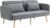 HOMCOM Click Clack Sofa Bed, 3 Seater Sofa, Convertible Bed Settee, Modern Fabric Loveseat Sofa Couch with 2 Cushions for Living Room, Guest Room, Grey