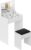 HOMCOM Dressing Table with Mirror and Stool, Vanity Makeup Table with Flip Up Mirror, Vanity Desk with Storage Unit and Padded Seat, White