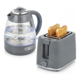 HOMCOM Kettle & 2-Slice Toaster Set, 1.7L, 3000W, Grey
