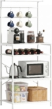 HOMCOM Kitchen Bakers Rack with Wine Rack, 59 x 40 x 143.5 cm, White
