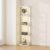 HOMCOM LED Floor Lamp with Glass Shelves, 4 Layers Dimmable Tall Standing Lamp, Modern Column Shelf Floor Light for Living Room, Bedroom, Office, Grey