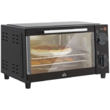 HOMCOM Mini Oven 9L Toaster Oven with Adjustable Temperature 750W Black