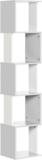 HOMCOM Modern 5-Tier Bookshelf, Freestanding Bookcase Storage Shelving for Living Room Home Office Study, White and Light Grey