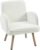 HOMCOM Modern Lounge Chair, Velvet Upholstered Bedroom Lounge Seat with Spring Cushion, Carbon Steel Frame, Armchair with Adjustable Feet, for Living Room, Bedroom, Study, Office, Cream White