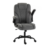 HOMCOM Office Chair Padded Flip-up Armrest Rocking Grey