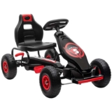 HOMCOM Pedal Go Kart Ride on Racer with Adjustable Seat Ages 5-12 Red
