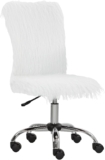 HOMCOM Plush Office Desk Chair, Adjustable Height for Home Office, White