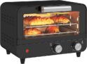 HOMCOM Small Toaster Oven, 12L Multifunction Mini Countertop Oven with Glass Door with code