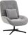 HOMCOM Swivel Accent Chair, Chenille Upholstered Armchair with Lumbar Pillow, High Back, Deep Seat and Metal Legs, Reading Lounge Chair for Living Room, Bedroom, Light Grey