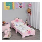 HOMCOM Toddler Bed with Safety Side Rails, Pink, 3-6 Yrs