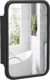 HOMCOM Wall-Mounted Bathroom Mirror Cabinet Mirrored 50 x 76 cm Black