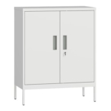 HOMCOM White Metal Storage Cabinet with Lock