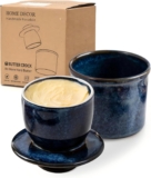 HOME DECOR Ceramic Butter Crock, Reactive Glaze Finish-Reactive Bule