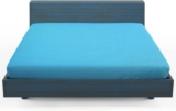 HOME STILL Jersey Fitted Sheet King 160x200x30 cm, Turquoise Soft Stretch Polycotton, Deep Pocket 30 cm, Elastic All Around, Breathable, Wrinkle Resistant Bed Sheet