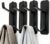 HOMELINE Self Adhesive Hooks Heavy Duty 6KG, Extra Strong Sticky Wall Hooks, No Drill No Nail Door Hooks for Kitchen, Bathroom & Home, Waterproof Black Adhesive Hooks, 4 Pack
