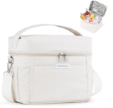 HOMESPON Insulated Lunch Bag for Women Men Adults Waterproof Cool Bag Lunch Box Tote for Picnic Work Beach Camping and TravelMediumBeige