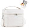 HOMESPON Insulated Lunch Bag for Women Men Adults Waterproof Cool Bag Lunch Box Tote for Picnic Work Beach Camping and TravelMediumBeige