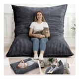 HOMRELEXA Giant 3-in-1 Bean Bag Chair, Grey