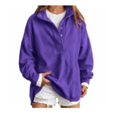 HOOUDO Oversized Womens Mock-Neck Sweatshirt