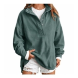 HOOUDO Womens Oversized Mock-Neck Pullover Sweatshirt