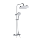 HOROW Thermostatic Shower Set with Chrome Mixer, Rainfall Head, Anti-Scald