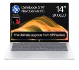 HP OmniBook 5 NGAI 14 FHD OLED Snapdragon X1 16GB 512 GB SSD, Glacier Silver Laptop with code