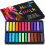 H&Q Hair Chalk Set, 24 Colours Temporary Hair Colour Chalk for Girls & Women, Non Toxic Washable Hair Dye Soft Pastels Kit for Kids Party, Cosplay, Festival & DIY Styling