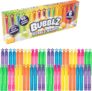 HTI Bubblz 48 Pack Bubble Solution With Wands Multi-Coloured 48 Pack Of Bubble Mixture With Bubble Stick Wands Mini Bubble Solution With Wands Perfect Party Bag Fillers Suitable Children 3