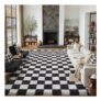 HUGEAR Fluffy Checkered Rug 200x300cm Black and White