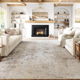HUGEAR Washable Rugs Living Room Rug 240x300cm Beige Grey Large Carpet
