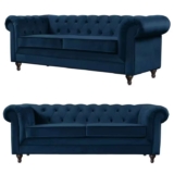 Habitat Chesterfield Velvet 3 Seater Sofa – Blue