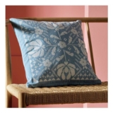 Habitat Folk Floral Stitch Denim Cushion Blue – 43x43cm