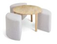 Habitat Harriet Coffee Table and Pouffes – Natural