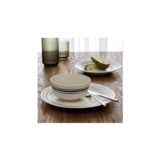 Habitat Lines 12 Piece Stoneware Dinner Set – Matt Cream