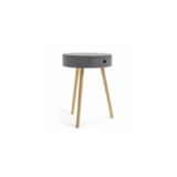 Habitat Otto 1 Drawer round Bedside Table – Grey