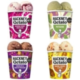 Hackney Gelato Pistachio / Chocolate & Hazelnut / Banana Caramel & Pecan / Amarena Cherry Cheesecake 420 to 460ml