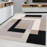Hafaa Area Rugs for Bedroom – Large Rugs Living Room 120 x 170 Cm Geometric Style Modern Floor Carpet Non Shedding Soft Touch Rug Easy to Clean(Milo Neutral)