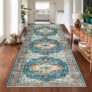 Hafaa Machine Washable Runner Rugs for Hallway Non- Slip Large Bedside Rug 80×150 cm Traditional Pattern Bedroom Carpets for Living Room, Lounge (Regal)