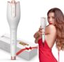 Hair Curler, Curling Wand, Curling Tongs, 4 Temperature Settings, 3 Adjustable Heating Times, for Different Hair Types and Curl Effects, Professional Salon Curling Iron (White)