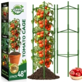 Halatool 2 Pack Tomato Cage Supprts, Up to 120cm Adjustable Garden Stakes sold by Halatool FBA