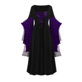 Halloween Costume for Adult Women Gothic Skeleton Vintage Dress