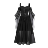 Halloween Costume for Women Gothic Skeleton Vintage Dress