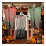 Halloween Outdoor Decorations, 3-Pack Hanging Skeleton Ghosts