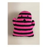 Halloween Pink & Black Stripe Ghost Shaped Cushion