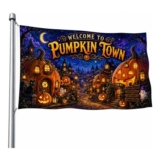 Halloween Pumpkin Flag 150×90 Cm Wall Party Decor (Yellow-Blue)