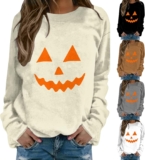 Halloween Sweatshirts for Women UK Long Sleeve Relaxed Fit Tunic Tops