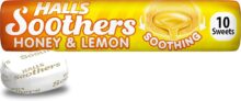 Halls Soothers Honey & Lemon Flavoured Lozenges, Made With Real Fruit Juices , 45 g (Pack of 1)