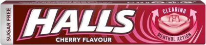 Halls Sugar Free Cherry Flavour with Clearing Menthol Action Sweets, 32g